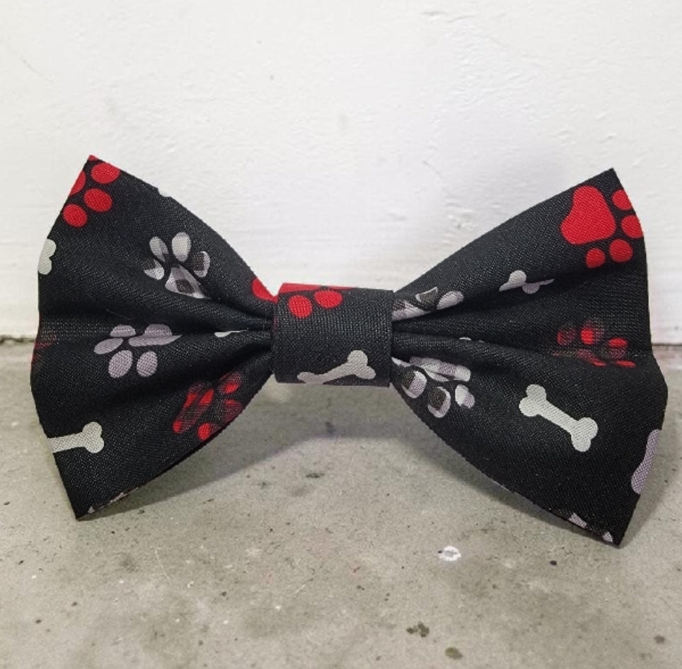 Paw Prints and Bones Bow Tie