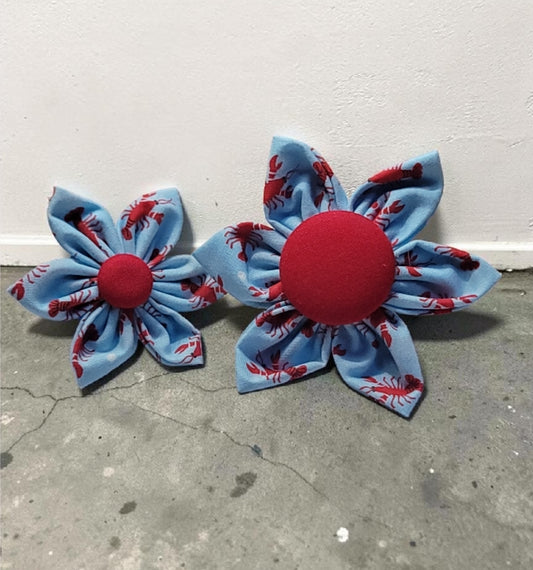 Lobster Print Collar Flower