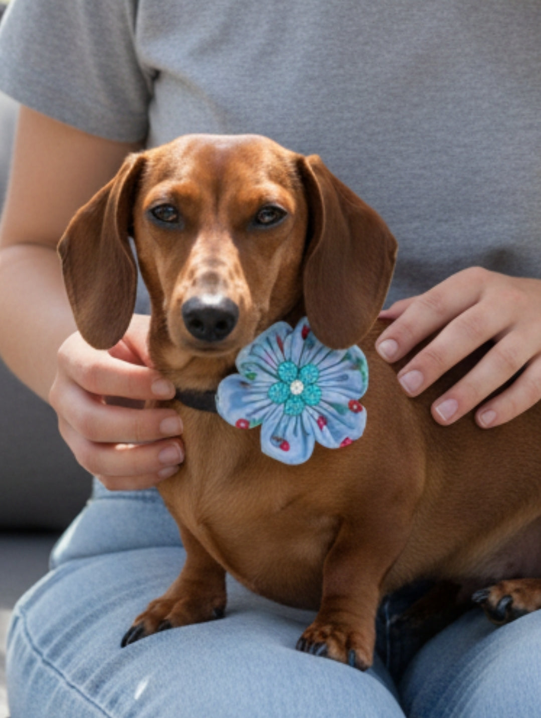 Sweet Gingham with Cherries Collar Flower