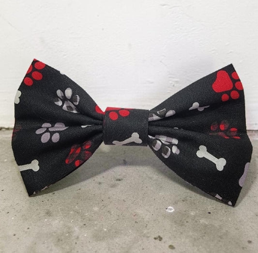 Paw Prints and Bones Bow Tie