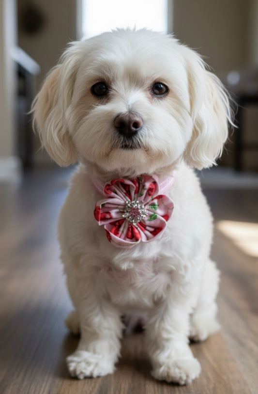 Sparkling Cherries Collar Flower