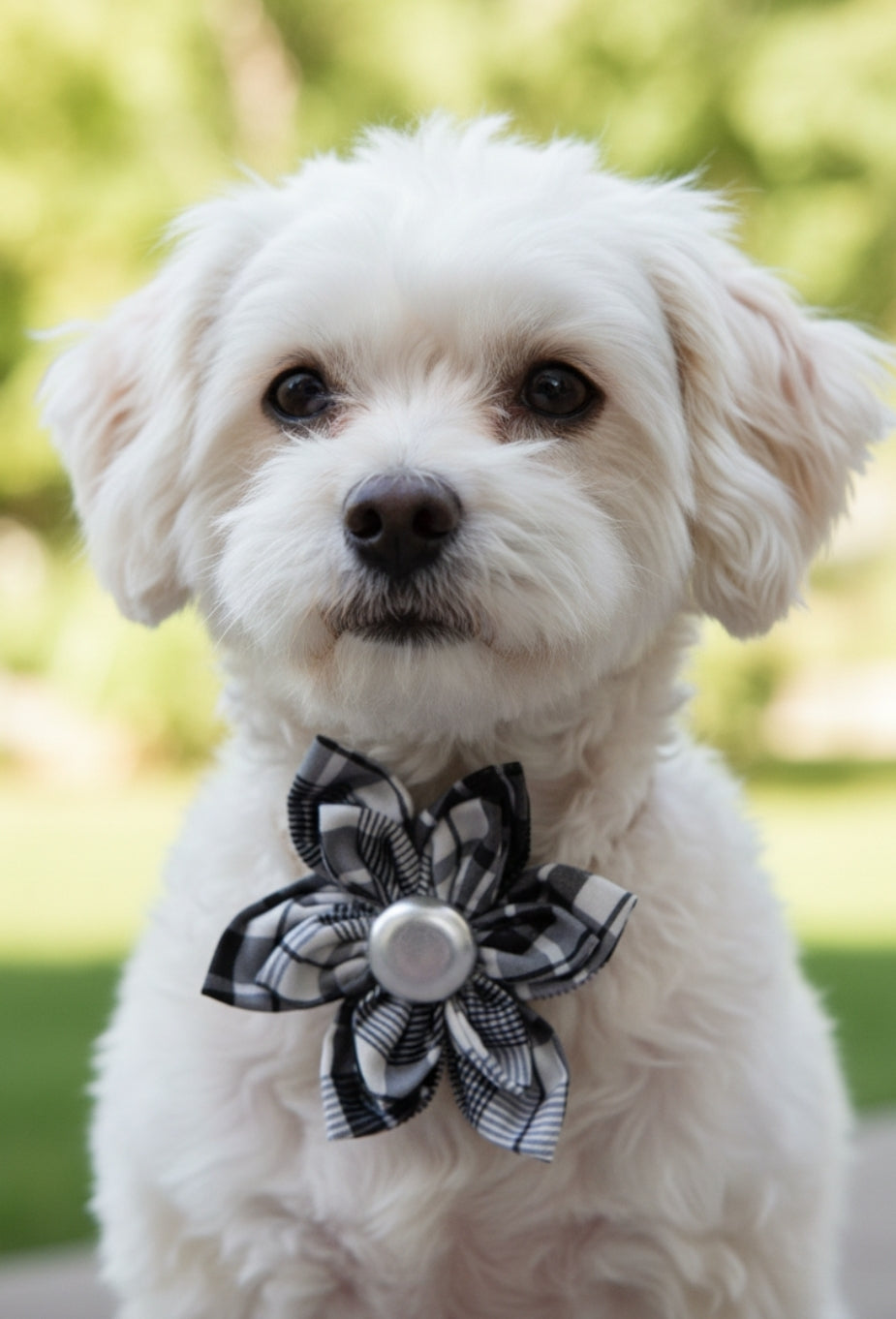 Classic black and White Collar Flower