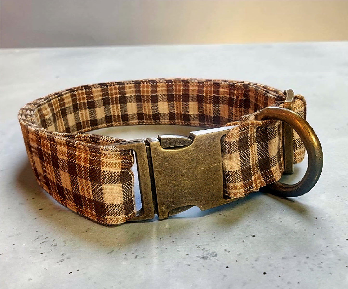 Autumn Brown Plaid Pet Collar